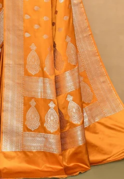 Banarasi Satin Silk Saree in Mustard