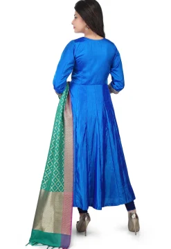 Banarasi Silk Anarkali Suit in Blue