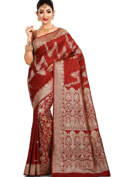 Banarasi Silk Handloom Saree in Maroon