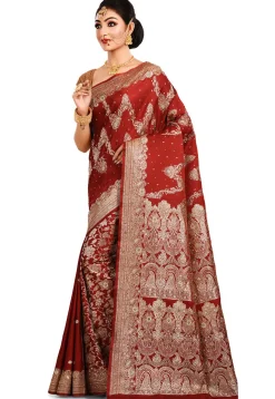 Banarasi Silk Handloom Saree in Maroon