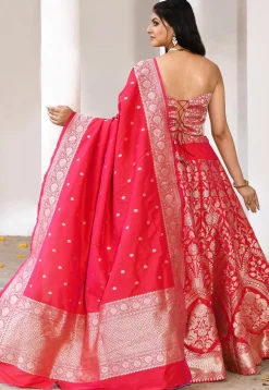 Banarasi Silk Lehenga in Red