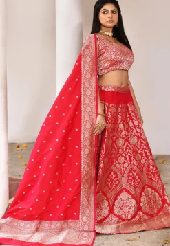 Banarasi Silk Lehenga in Fuchsia
