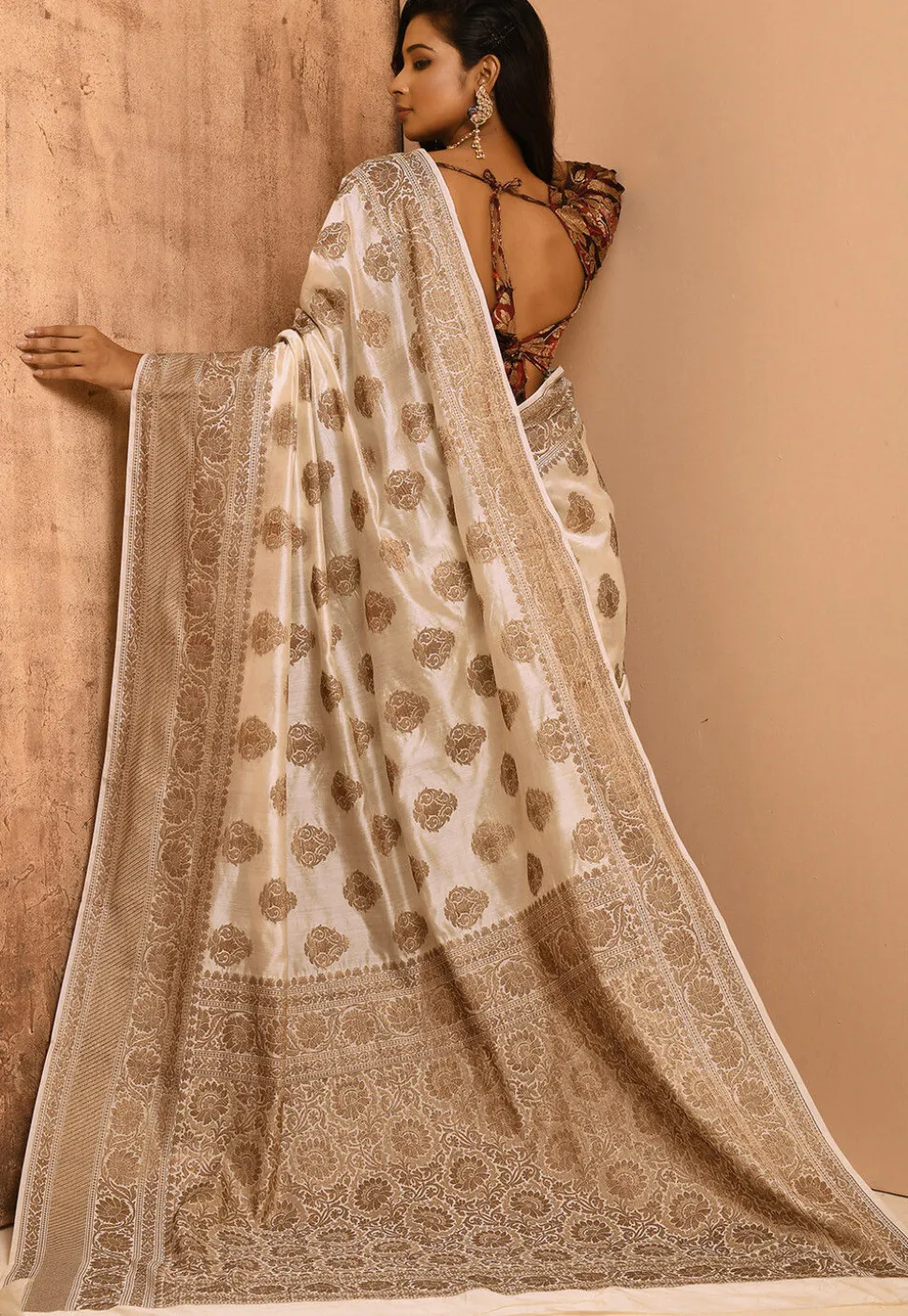 Banarasi Silk Saree in Cream