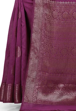 Banarasi Silk Saree in Dark Purple