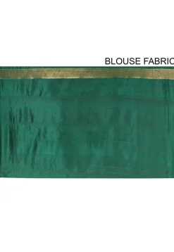 Banarasi Silk Saree in Dark Green