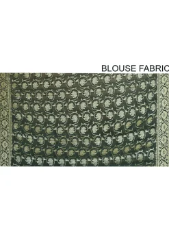 Banarasi Silk Saree in Dark Green