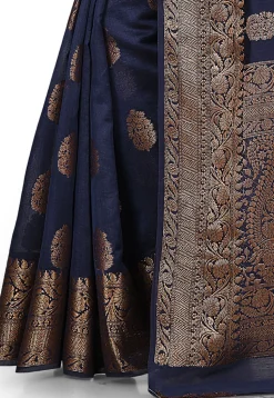 Banarasi Silk Saree in Dark Blue