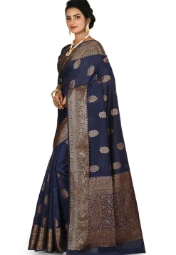 Banarasi Silk Saree in Dark Blue