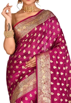 Banarasi Silk Saree in Fuchsia