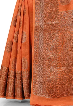 Banarasi Silk Saree in Light Orange