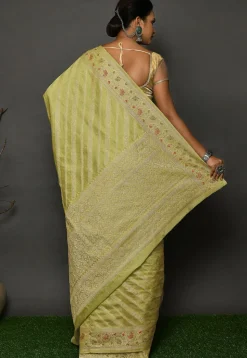 Banarasi Silk Saree in Light Green