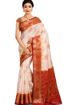 Banarasi Silk Saree in Off White