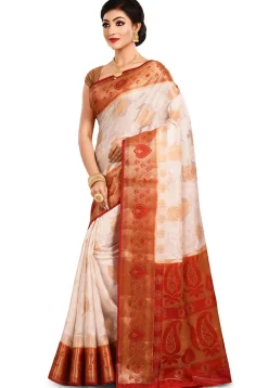 Banarasi Silk Saree in Off White