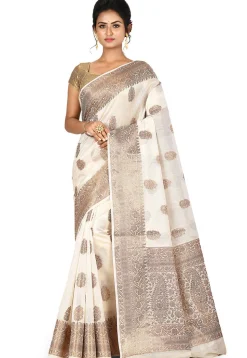 Banarasi Silk Saree in Off White