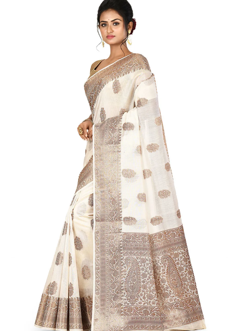 Banarasi Silk Saree in Off White