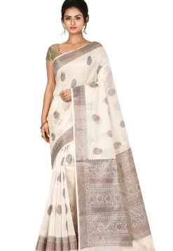 Banarasi Silk Saree in Off White