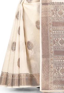 Banarasi Silk Saree in Off White