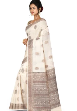 Banarasi Silk Saree in Off White