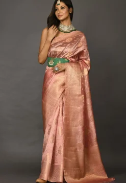 Banarasi Silk Saree in Old Rose