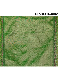 Banarasi Silk Saree in Olive Green