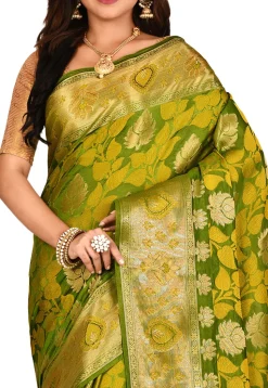 Banarasi  Silk Saree in Olive Green