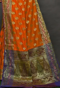 Banarasi Silk Saree in Orange
