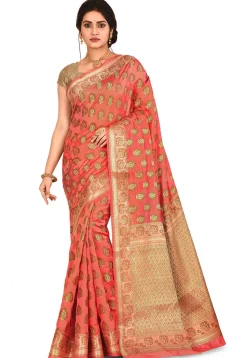 Banarasi Silk Saree in Peach