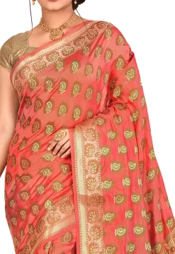 Banarasi Silk Saree in Peach