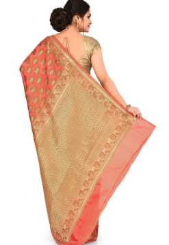 Banarasi Silk Saree in Peach