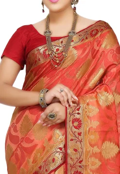 Banarasi Silk Saree in Peach