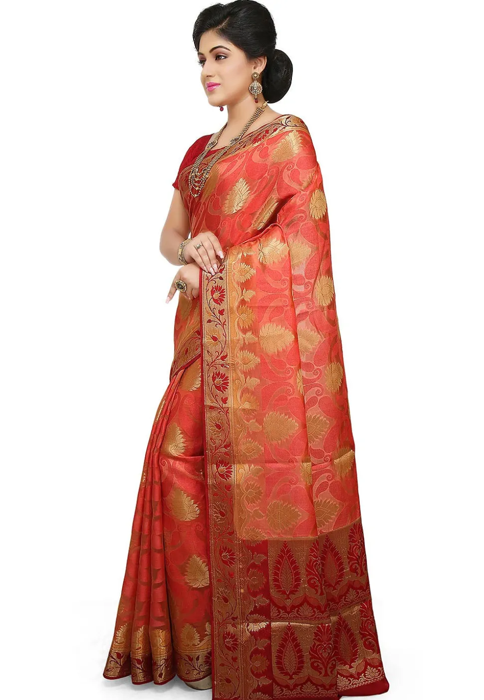 Banarasi Silk Saree in Peach