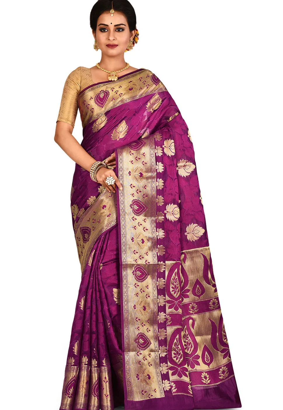 Banarasi Silk Saree in Purple