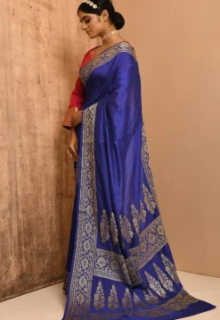 Banarasi Silk Saree in Royaal Blue