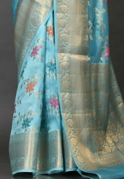 Banarasi Silk Saree in Sky Blue