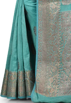 Banarasi Silk Saree in Turquoise