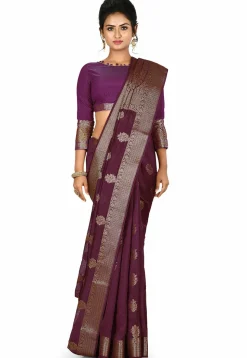 Banarasi Silk Saree in Violet