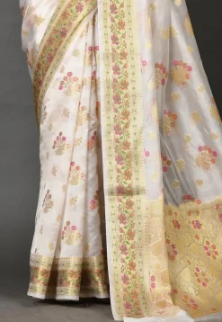 Banarasi Silk Saree in White