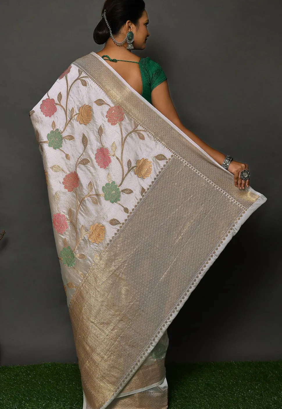 Banarasi Silk Saree in White