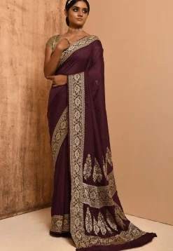 Banarasi Silk Saree in Wine
