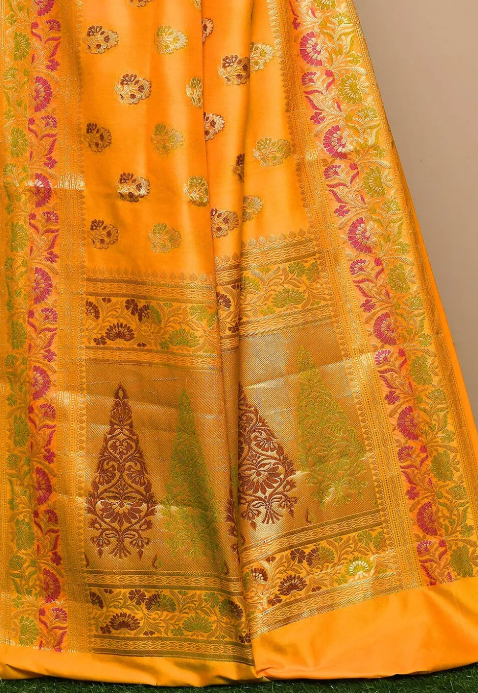 Banarasi Silk Saree in Yellow
