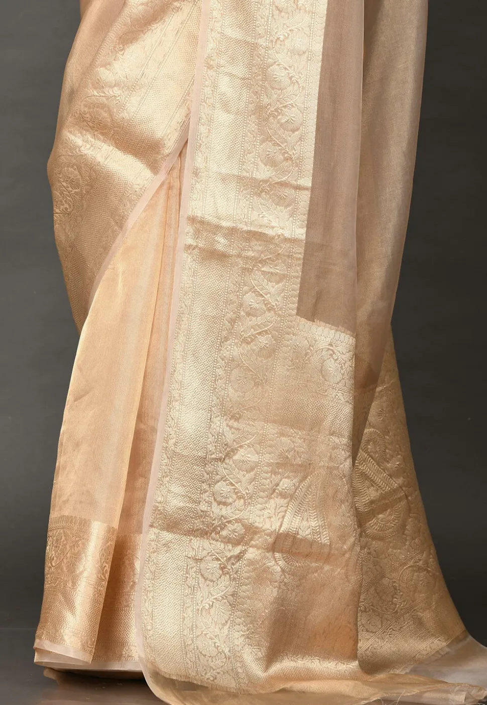 Banarasi Tissue Silk Saree in Golden