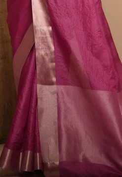 Banarasi Tussar Silk Saree in Fuchsia