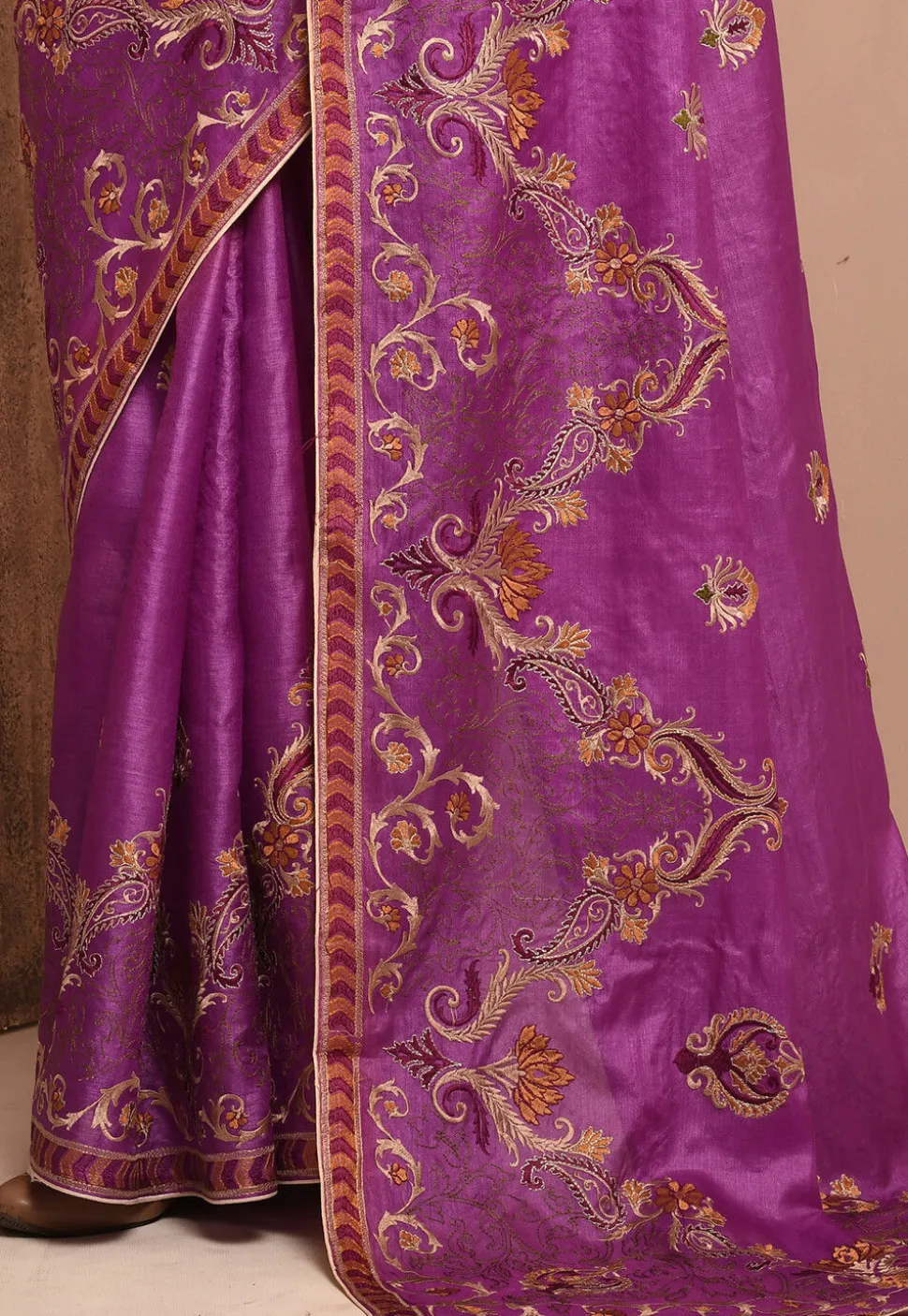 Banarasi Tussar Silk Saree in Light Purple