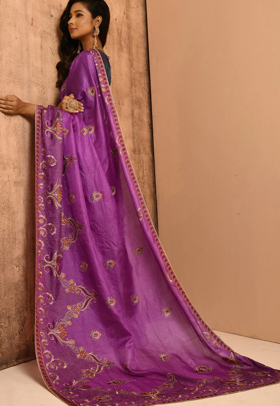 Banarasi Tussar Silk Saree in Light Purple