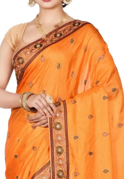 Banarasi Tussar Silk Saree in Mustard