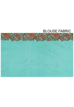 Banarasi Tussar Silk Saree in Turquoise
