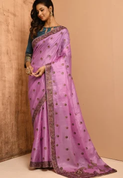 Banarasi Tussar Silk Saree in Pink