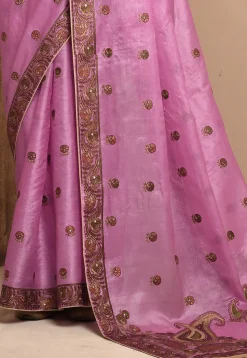 Banarasi Tussar Silk Saree in Pink