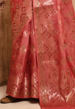 Banarasi Tussar Silk Saree in Peach