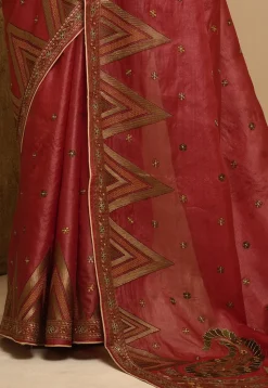Banarasi Tussar Silk Saree in Red